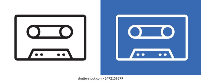 Cassette tape logo sign set vector outline