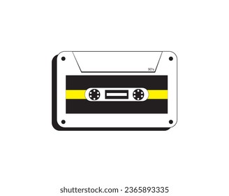 Cassette tape is a magnetic tape that can record and store data in sound format, generally in the form of songs 90's , Vector Ilustration