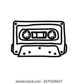 Cassette Tape Music  
Drawing Cartoon Doodle Sketch Illustration Hand Drawn Freehand 