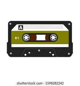 cassette tape old, icon vector with a white background.