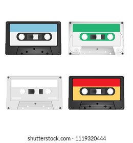cassette tape on white background vector
