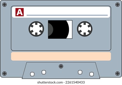 Cassette tape on white background illustration