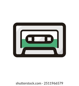 Cassette tape outline icon for graphic design, apps and websites