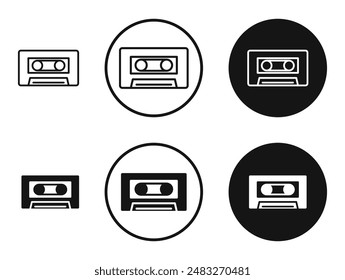 Cassette tape outlined icon vector collection.