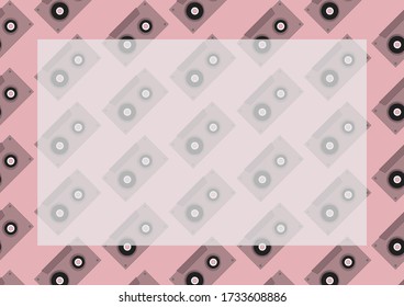 Cassette tape pattern and white transparnt frame 