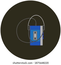 cassette tape player 80s on white background vector