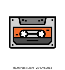 cassette tape retro music color icon vector. cassette tape retro music sign. isolated symbol illustration