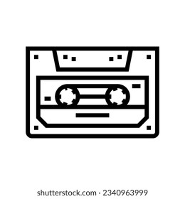 vector de icono de línea de música retro de cinta de cassette. señal de música retro de cinta de cassette. símbolo de contorno aislado ilustración negra