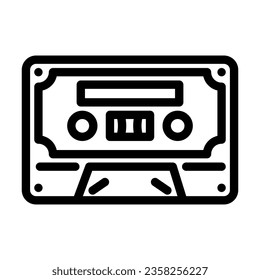 cassette tape retro music line icon vector. cassette tape retro music sign. isolated contour symbol black illustration