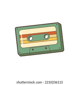 Cassette tape in retro style. Flat vector illustration.