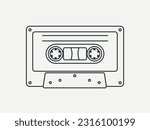 Cassette Tape Retro Vintage Mixtape Resume on Isolated White Background.