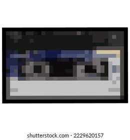 Cassette tape. Retro vintage mixtape. Vector pixel art illustration on white background. Pixel art. VHS effect. 80's and 90's style. icon for 8bit game 
Cassette tape. Retro vintage mixtape. 