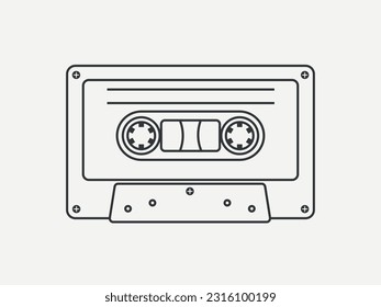 Cassette Tape Retro Vintage Mixtape Resume on Isolated White Background.