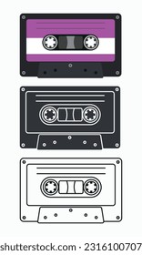 Cassette Tape Retro Vintage Mixtape Resume on Isolated White Background.