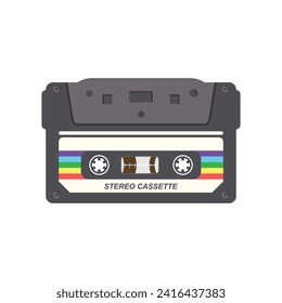 Cassette tape Retro vintage mixtape vector illustration on isolated white background