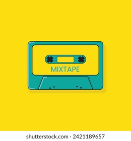 Cassette tape Retro vintage mixtape vector illustration on isolated background.
