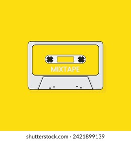 Cassette tape Retro vintage mixtape vector illustration on isolated background.