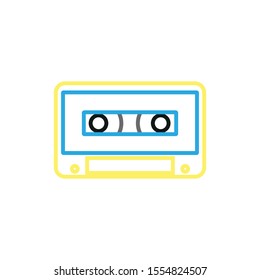 cassette tape simple shapes icon vector