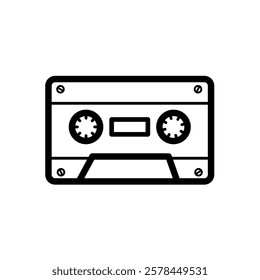  Cassette Tape - simple vector icon