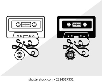 Cassette Tape SVG Printable Vector Illustration