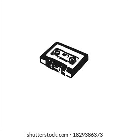 Cassette Tape Symbol Logo. Vector Illustration.