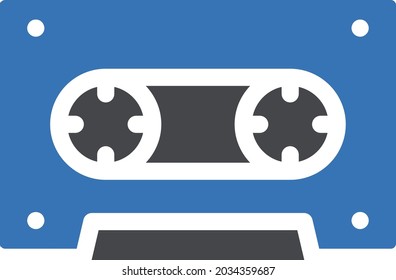 cassette tape vector glyph colour icon