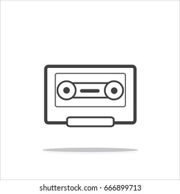Cassette tape vector icon 