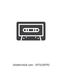 Cassette tape vector icon. filled flat sign for mobile concept and web design. Audio cassette glyph icon. Symbol, logo illustration. Vector graphics