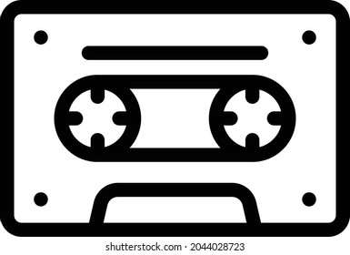 cassette tape vector thin line icon