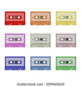 cassette tape vintage object on white background 