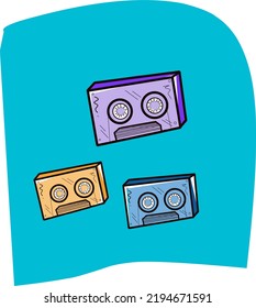 cassette tapes with vector designs, for logos, illustrations, decorations and much more