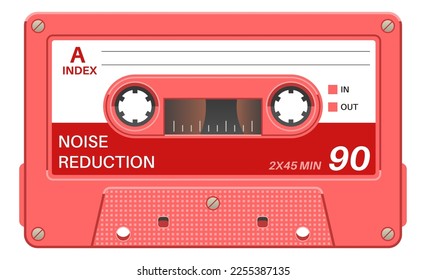 Plantilla de cassette. Lado de cinta de producción de medios retro