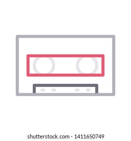 cassette vector color line icon 