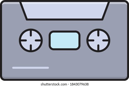 cassette vector colour line icon 