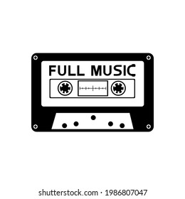 cassette vector design and full music white background