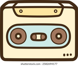 Cassette vector doodle illustration and graphic