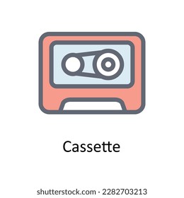 Cassette Vector  Fill outline Icons. Simple stock illustration stock