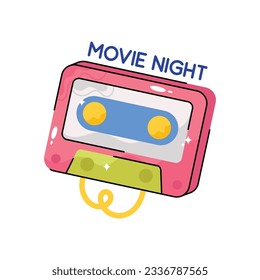Cassette vector filled outline Sticker. EPS 10 file