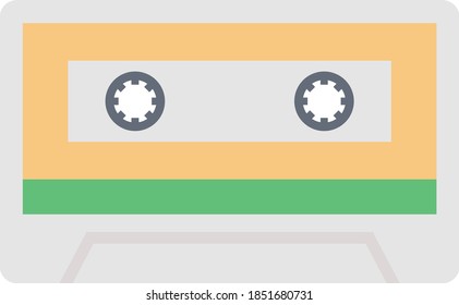 cassette vector flat colour icon 