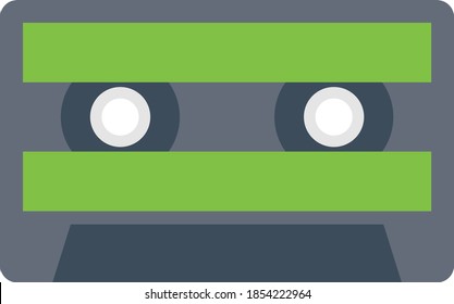 cassette vector flat colour icon