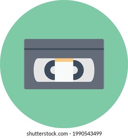 cassette vector flat colour icon