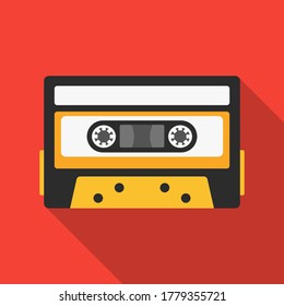 Cassette vector flat design illustration