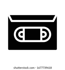 cassette vector glyph flat icon 