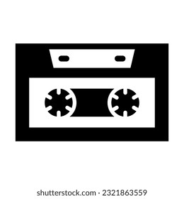 Cassette Vector Glyph Icon For Personal And Commercial Use.
