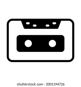 Kassette Vektorsymbol - Schwarz-Stil hochwertige Vektorgrafik.