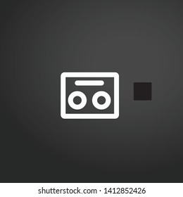Cassette vector icon. Cassette concept stroke symbol design. Thin graphic elements vector illustration, outline pattern for your web site design, logo, UI. EPS 10.