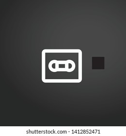 Cassette vector icon. Cassette concept stroke symbol design. Thin graphic elements vector illustration, outline pattern for your web site design, logo, UI. EPS 10.