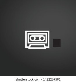 Cassette vector icon. Cassette concept stroke symbol design. Thin graphic elements vector illustration, outline pattern for your web site design, logo, UI. EPS 10.