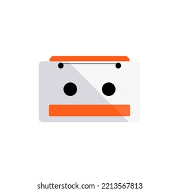 Cassette vector icon illustration EPS 10. Retro music audio cassette flat sign. Analog media, recording and listening to stereo music. Symbol isolated on white for web, app, dev, infographic