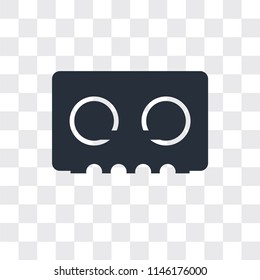 Cassette vector icon isolated on transparent background, Cassette logo concept